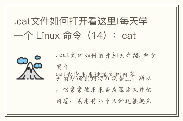 .cat文件如何打開(kāi)看這里!每天學(xué)一個(gè) Linux 命令（14）：cat