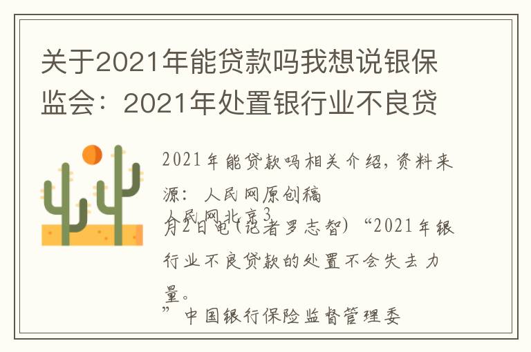 關于2021年能貸款嗎我想說銀保監(jiān)會：2021年處置銀行業(yè)不良貸款將保持力度不減