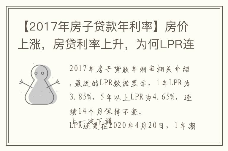 【2017年房子貸款年利率】房價(jià)上漲，房貸利率上升，為何LPR連續(xù)14個月不變？