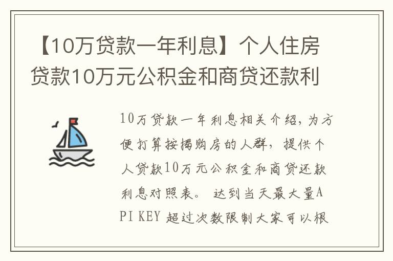 【10萬(wàn)貸款一年利息】個(gè)人住房貸款10萬(wàn)元公積金和商貸還款利息對(duì)照表