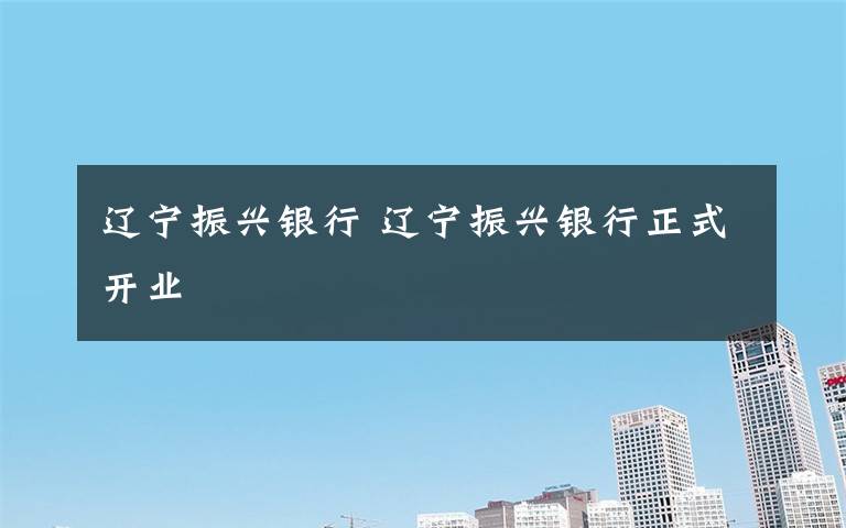 遼寧振興銀行 遼寧振興銀行正式開業(yè)