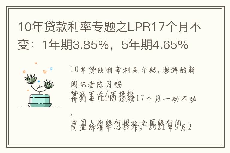 10年貸款利率專題之LPR17個(gè)月不變：1年期3.85%，5年期4.65%