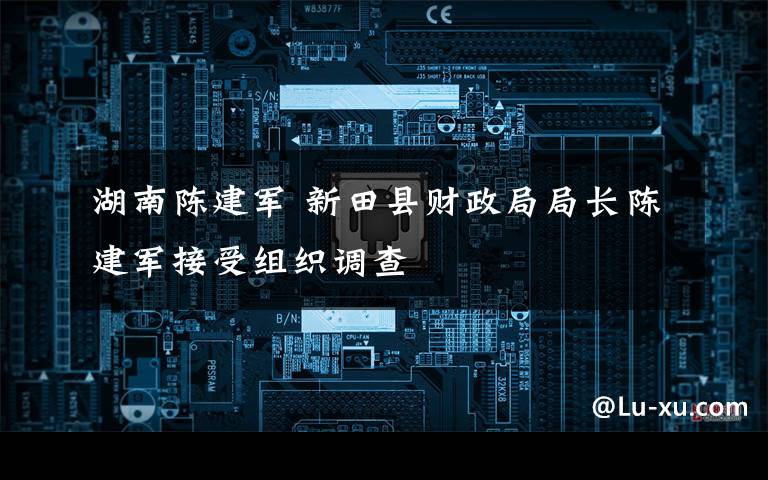 湖南陳建軍 新田縣財(cái)政局局長(zhǎng)陳建軍接受組織調(diào)查