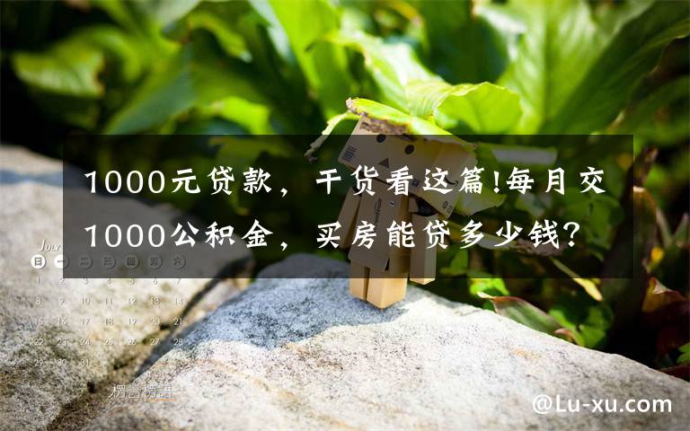 1000元貸款，干貨看這篇!每月交1000公積金，買房能貸多少錢？