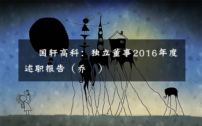 贇 國軒高科：獨立董事2016年度述職報告（喬贇）