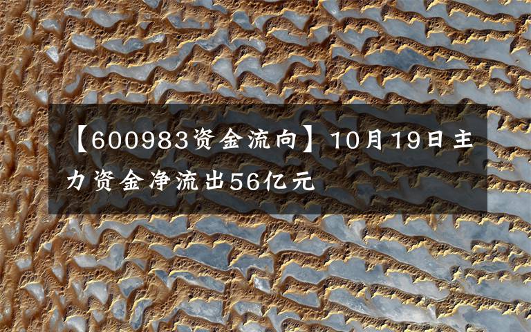 【600983資金流向】10月19日主力資金凈流出56億元