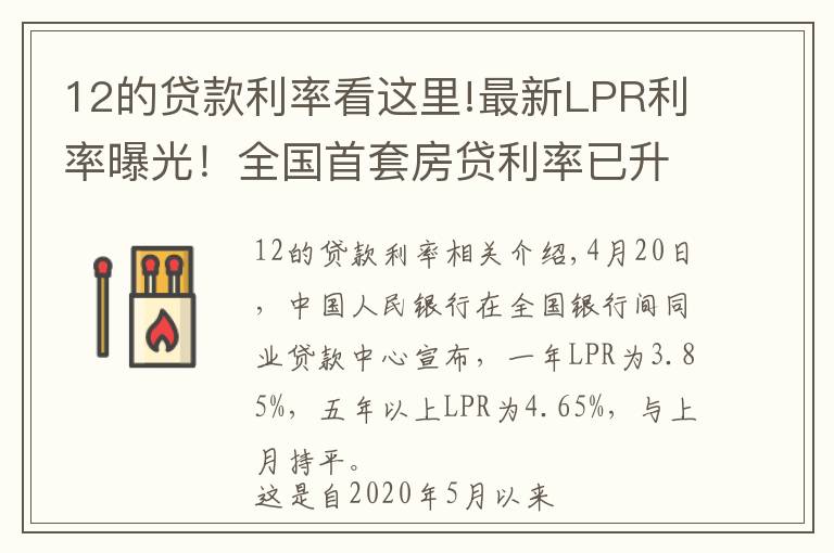 12的貸款利率看這里!最新LPR利率曝光！全國首套房貸利率已升至5.31%