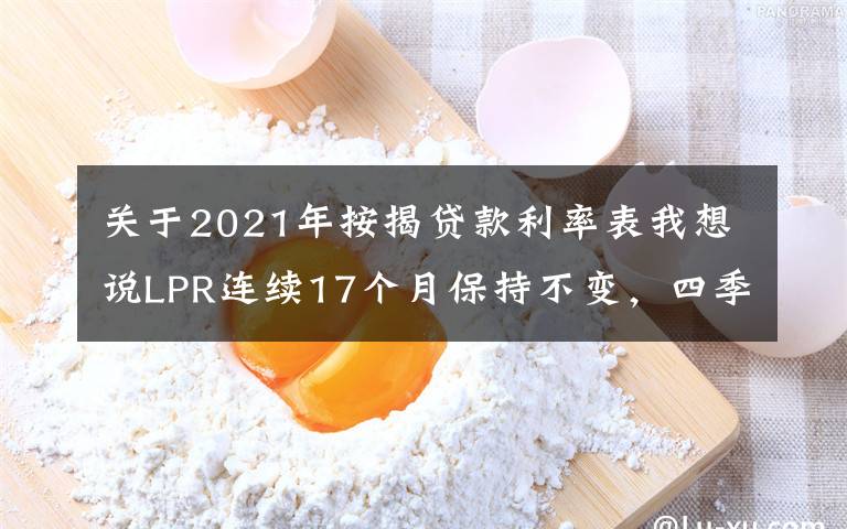 關(guān)于2021年按揭貸款利率表我想說LPR連續(xù)17個(gè)月保持不變，四季度1年期報(bào)價(jià)下調(diào)概率提升