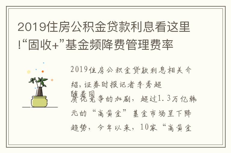 2019住房公積金貸款利息看這里!“固收+”基金頻降費(fèi)管理費(fèi)率低至0.3%