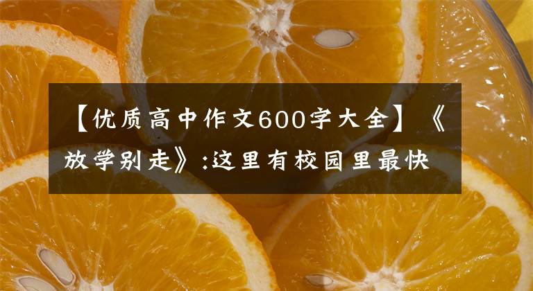 【優(yōu)質(zhì)高中作文600字大全】《放學(xué)別走》:這里有校園里最快樂的時(shí)光，有青春最真實(shí)的樣子