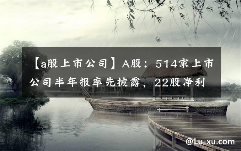 【a股上市公司】A股：514家上市公司半年報率先披露，22股凈利潤增長超1000%，有你的票嗎？(附名單)