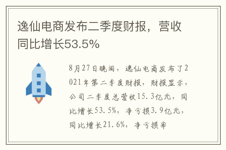 逸仙電商發(fā)布二季度財(cái)報(bào)，營收同比增長53.5%