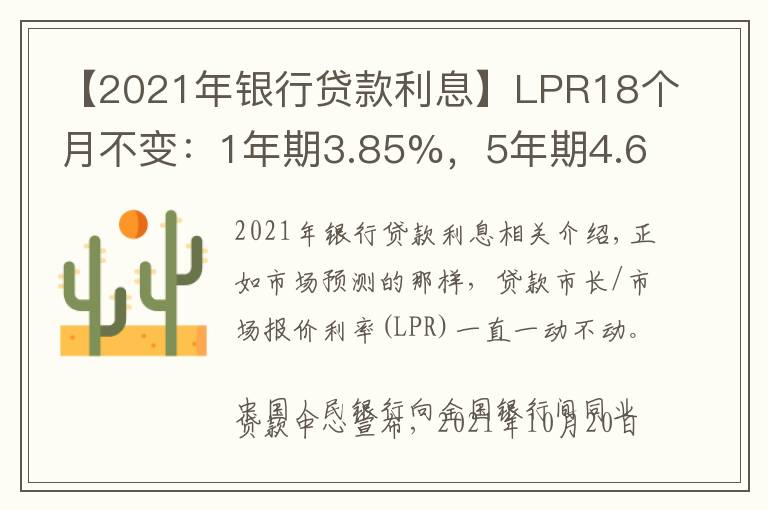 【2021年銀行貸款利息】LPR18個(gè)月不變：1年期3.85%，5年期4.65%