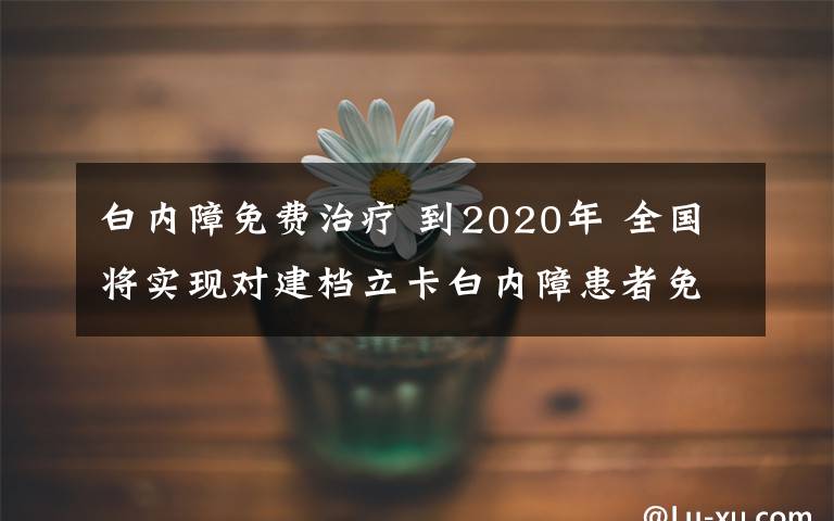 白內(nèi)障免費(fèi)治療 到2020年 全國將實(shí)現(xiàn)對建檔立卡白內(nèi)障患者免費(fèi)救治