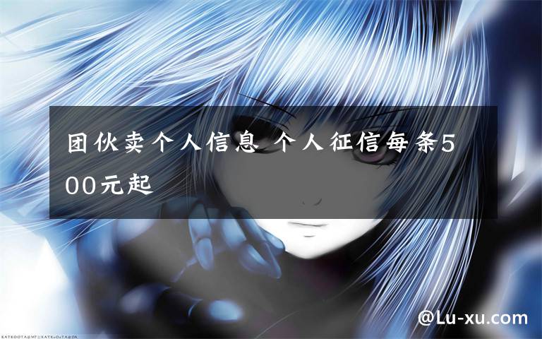 團伙賣個人信息 個人征信每條500元起