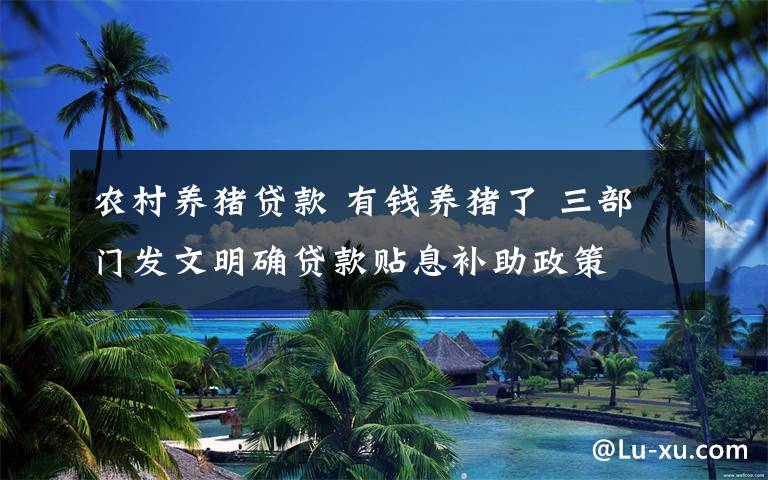 農(nóng)村養(yǎng)豬貸款 有錢養(yǎng)豬了 三部門發(fā)文明確貸款貼息補助政策