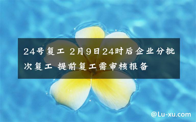 24號(hào)復(fù)工 2月9日24時(shí)后企業(yè)分批次復(fù)工 提前復(fù)工需審核報(bào)備