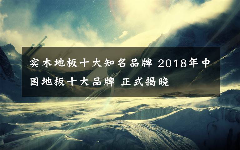 實(shí)木地板十大知名品牌 2018年中國地板十大品牌 正式揭曉