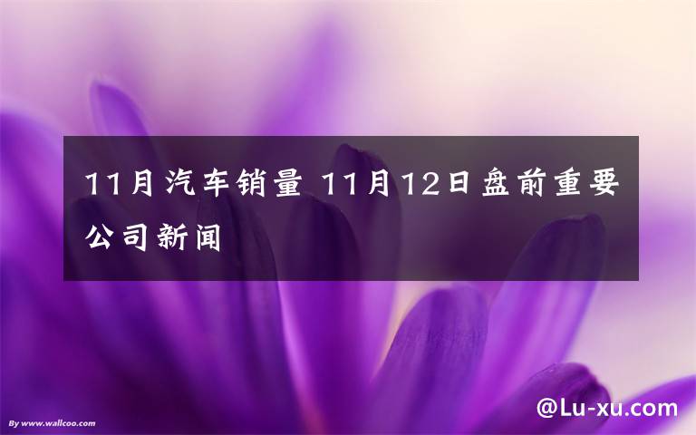 11月汽車銷量 11月12日盤前重要公司新聞