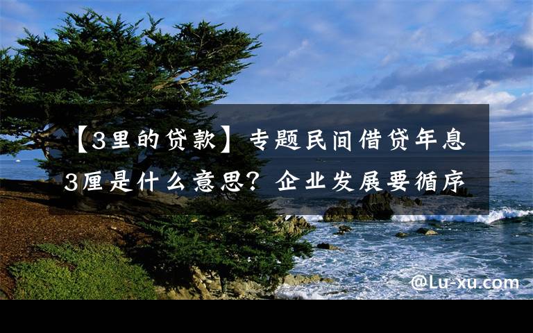 【3里的貸款】專題民間借貸年息3厘是什么意思？企業(yè)發(fā)展要循序漸進，不能拔苗助長