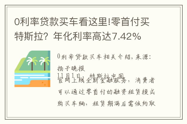 0利率貸款買車看這里!零首付買特斯拉？年化利率高達7.42%