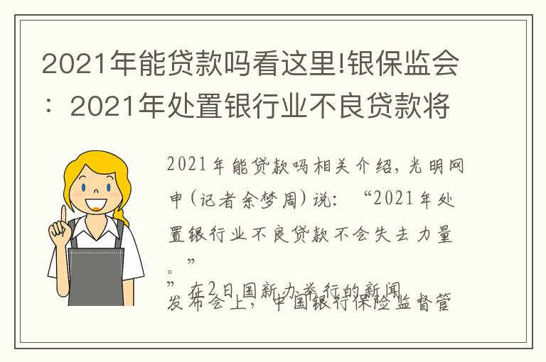 2021年能貸款嗎看這里!銀保監(jiān)會：2021年處置銀行業(yè)不良貸款將保持力度不減