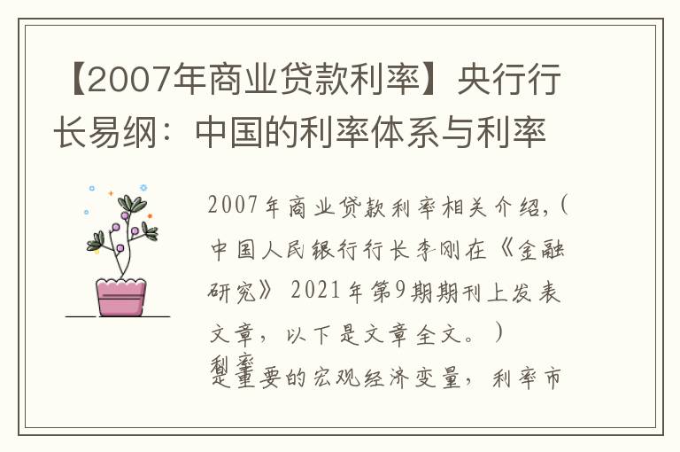 【2007年商業(yè)貸款利率】央行行長易綱：中國的利率體系與利率市場化改革