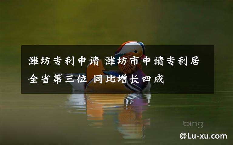 濰坊專利申請(qǐng) 濰坊市申請(qǐng)專利居全省第三位 同比增長(zhǎng)四成