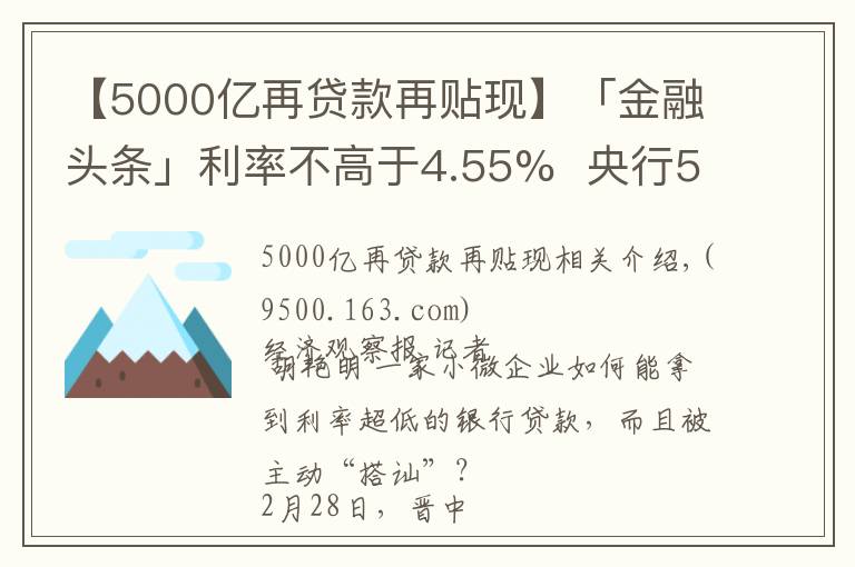 【5000億再貸款再貼現(xiàn)】「金融頭條」利率不高于4.55%  央行5000億再貸款再貼現(xiàn)資金投向追蹤