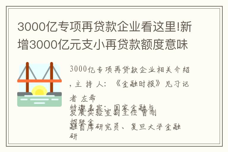 3000億專項(xiàng)再貸款企業(yè)看這里!新增3000億元支小再貸款額度意味著什么？專項(xiàng)資金定向支持有助于增強(qiáng)銀行為中小微企業(yè)紓困能力