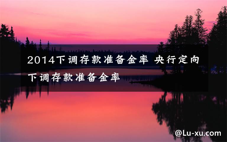 2014下調(diào)存款準(zhǔn)備金率 央行定向下調(diào)存款準(zhǔn)備金率