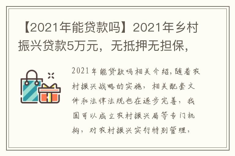 【2021年能貸款嗎】2021年鄉(xiāng)村振興貸款5萬元，無抵押無擔(dān)保，看看哪些人符合條件？?