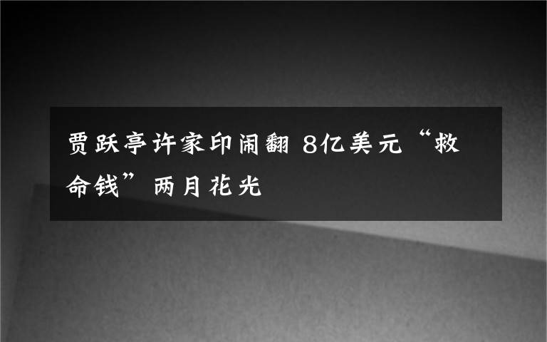 賈躍亭許家印鬧翻 8億美元“救命錢”兩月花光