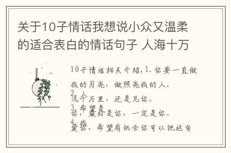 關于10子情話我想說小眾又溫柔的適合表白的情話句子 人海十萬里還是遇見你