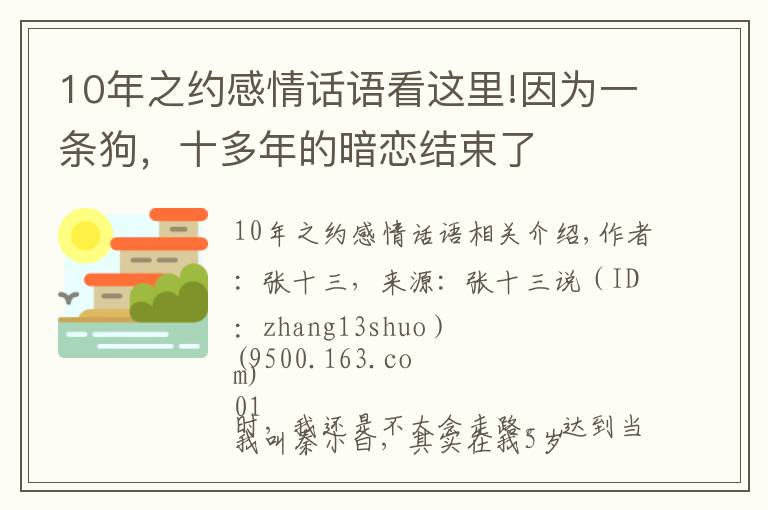 10年之約感情話語(yǔ)看這里!因?yàn)橐粭l狗，十多年的暗戀結(jié)束了