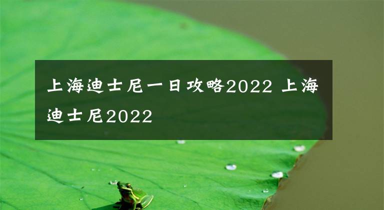 上海迪士尼一日攻略2022 上海迪士尼2022