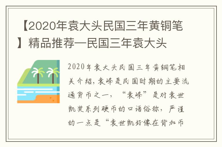 【2020年袁大頭民國(guó)三年黃銅筆】精品推薦—民國(guó)三年袁大頭