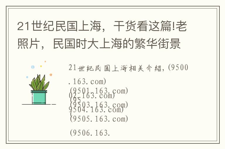 21世紀民國上海，干貨看這篇!老照片，民國時大上海的繁華街景小城市只能望其項背