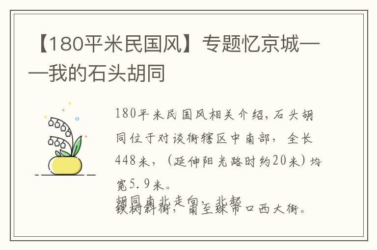 【180平米民國(guó)風(fēng)】專題憶京城——我的石頭胡同