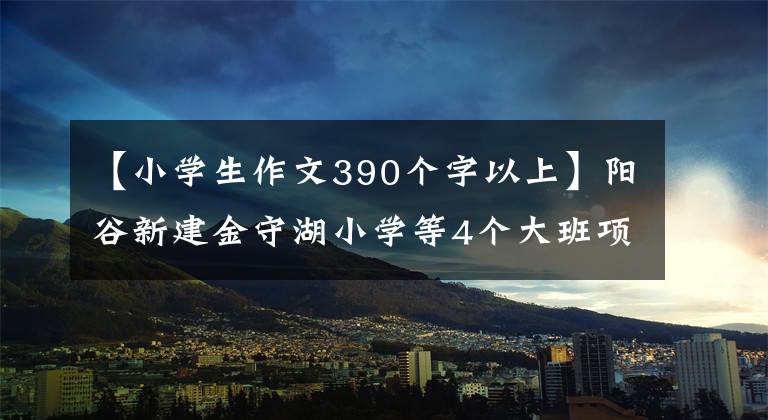 【小學生作文390個字以上】陽谷新建金守湖小學等4個大班項目得到解決，新增174個教科班