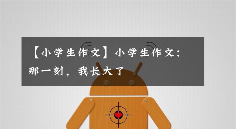 【小學(xué)生作文】小學(xué)生作文：那一刻，我長(zhǎng)大了