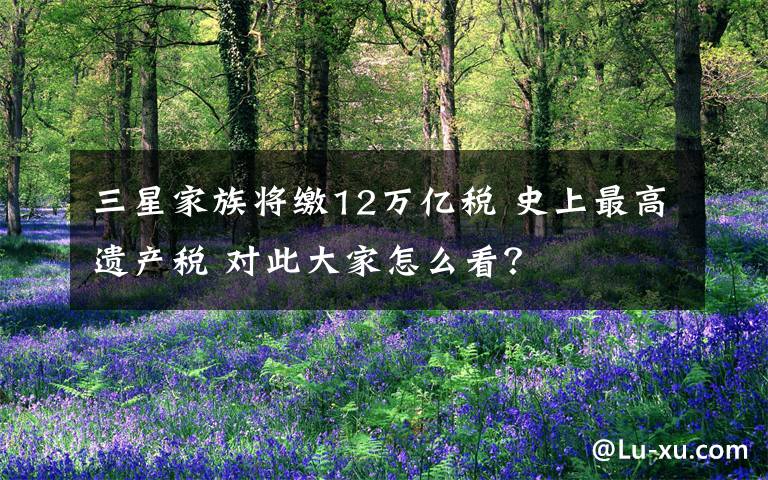 三星家族將繳12萬億稅 史上最高遺產(chǎn)稅 對此大家怎么看？