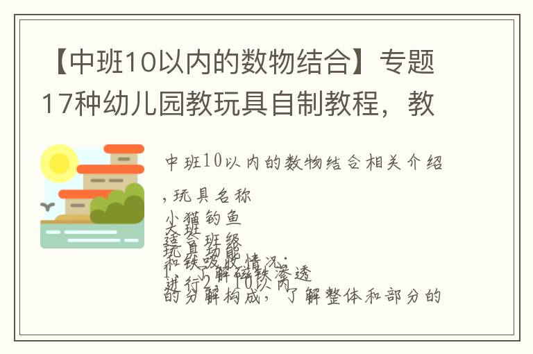 【中班10以內(nèi)的數(shù)物結(jié)合】專題17種幼兒園教玩具自制教程，教你玩轉(zhuǎn)幼兒課堂~