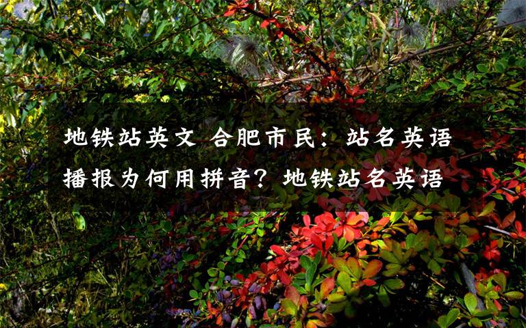 地鐵站英文 合肥市民：站名英語播報(bào)為何用拼音？地鐵站名英語播報(bào)沒問題！