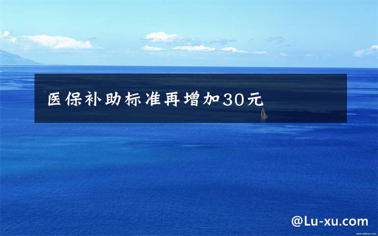 醫(yī)保補助標準再增加30元