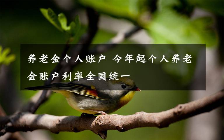 養(yǎng)老金個人賬戶 今年起個人養(yǎng)老金賬戶利率全國統(tǒng)一