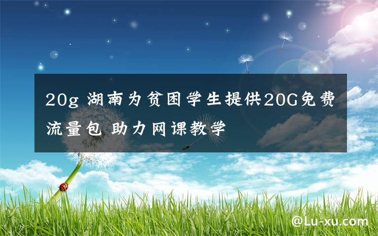 20g 湖南為貧困學生提供20G免費流量包 助力網(wǎng)課教學