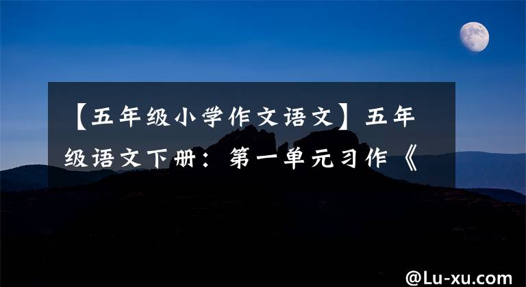 【五年級小學作文語文】五年級語文下冊：第一單元習作《那一刻，我長大了》優(yōu)秀范文6篇