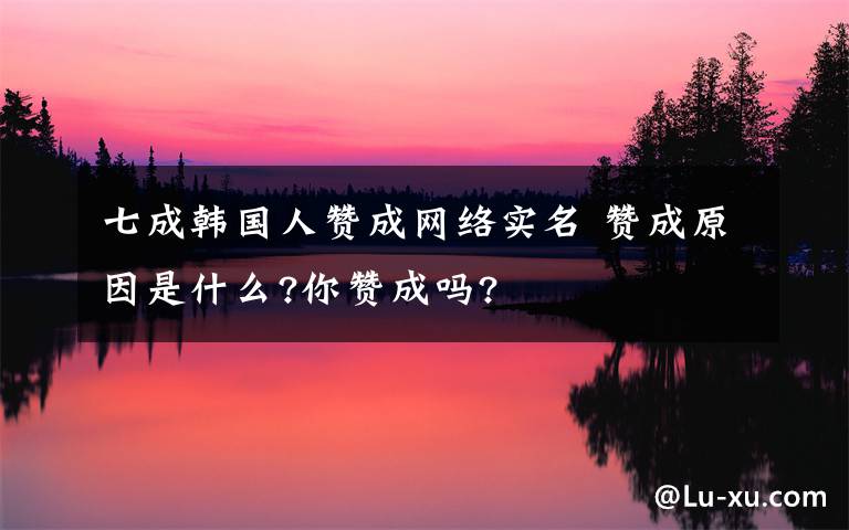 七成韓國(guó)人贊成網(wǎng)絡(luò)實(shí)名 贊成原因是什么?你贊成嗎?