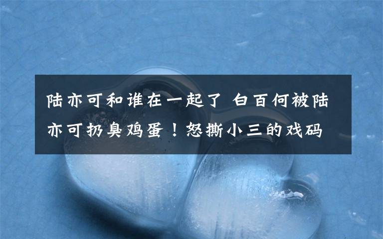 陸亦可和誰在一起了 白百何被陸亦可扔臭雞蛋！怒撕小三的戲碼居然上演